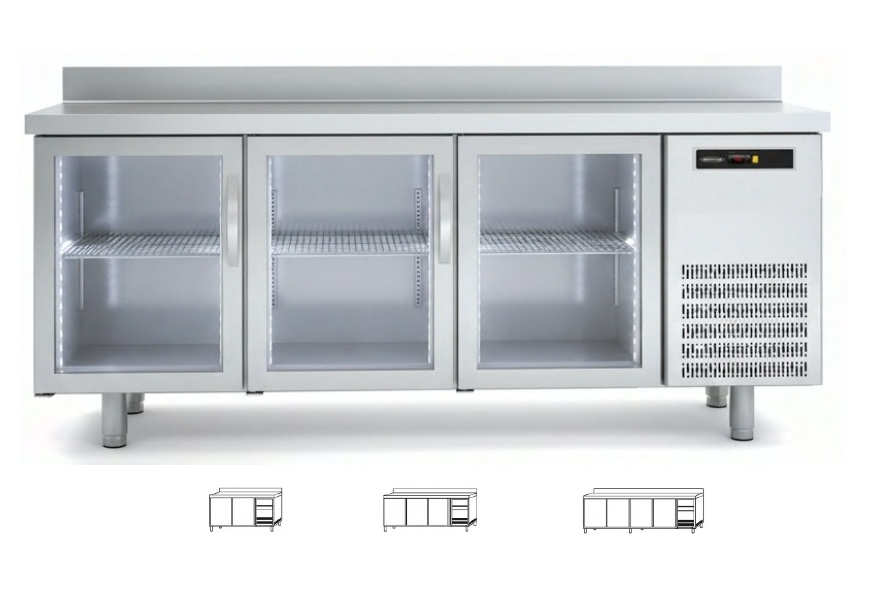 Mesas Refrigeradas Fondo 600/700 SERIE PREMIERE – Sin o Con Puertas de Cristal